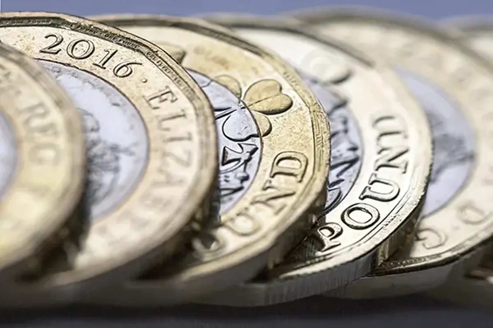 Layered £1 coins